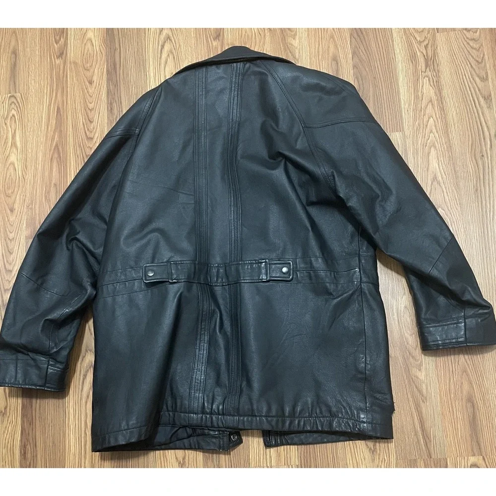 World Alliance Originals Leather Field Jacket Mens Medium Military Cargo Pockets